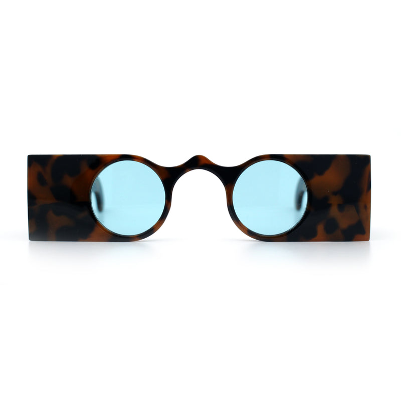 Keyhole Bridge Rectangle Bar Shape Round Circle Lens Hipster Sunglasses