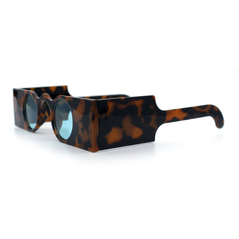 Keyhole Bridge Rectangle Bar Shape Round Circle Lens Hipster Sunglasses