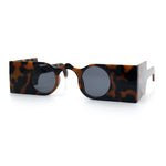 Keyhole Bridge Rectangle Bar Shape Round Circle Lens Hipster Sunglasses