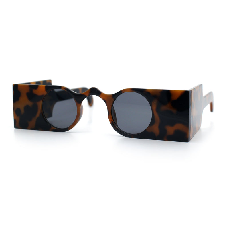 Keyhole Bridge Rectangle Bar Shape Round Circle Lens Hipster Sunglasses