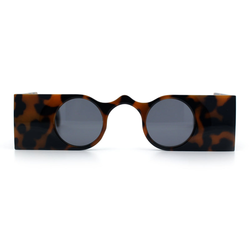 Keyhole Bridge Rectangle Bar Shape Round Circle Lens Hipster Sunglasses