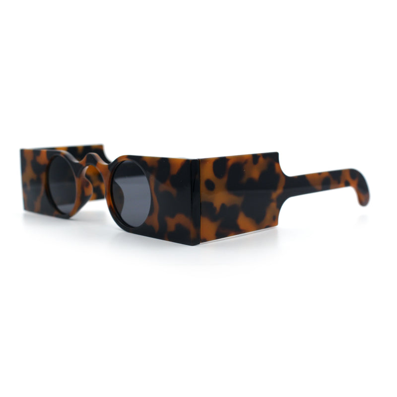 Keyhole Bridge Rectangle Bar Shape Round Circle Lens Hipster Sunglasses