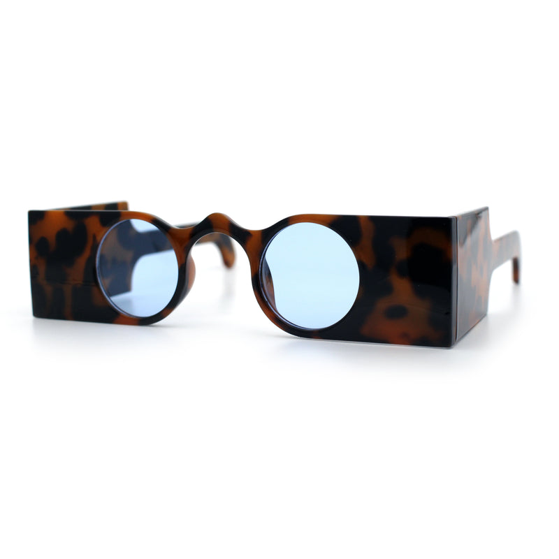 Keyhole Bridge Rectangle Bar Shape Round Circle Lens Hipster Sunglasses