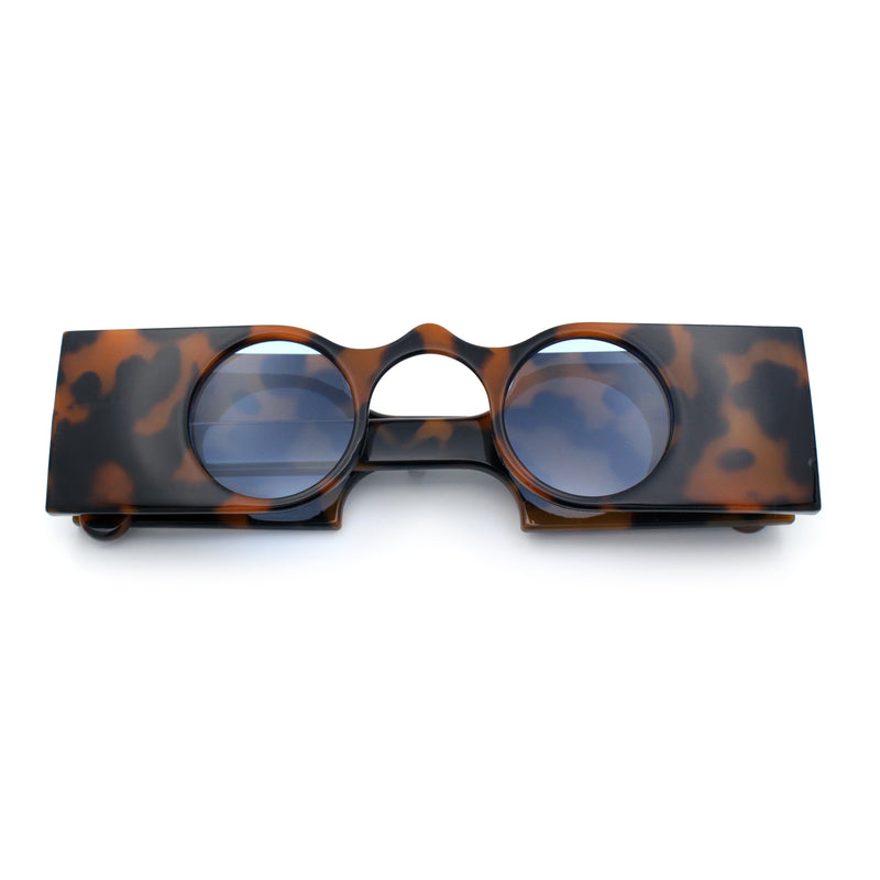 Keyhole Bridge Rectangle Bar Shape Round Circle Lens Hipster Sunglasses