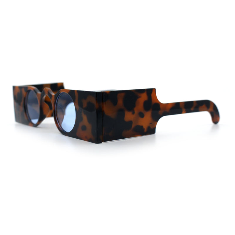 Keyhole Bridge Rectangle Bar Shape Round Circle Lens Hipster Sunglasses