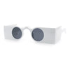 Keyhole Bridge Rectangle Bar Shape Round Circle Lens Hipster Sunglasses