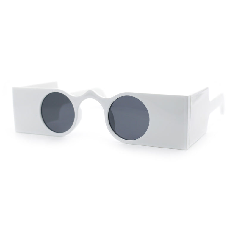 Keyhole Bridge Rectangle Bar Shape Round Circle Lens Hipster Sunglasses