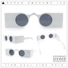 Keyhole Bridge Rectangle Bar Shape Round Circle Lens Hipster Sunglasses