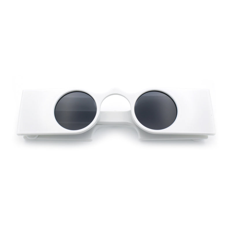 Keyhole Bridge Rectangle Bar Shape Round Circle Lens Hipster Sunglasses