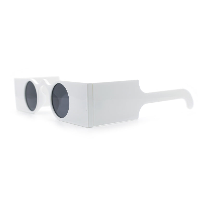 Keyhole Bridge Rectangle Bar Shape Round Circle Lens Hipster Sunglasses