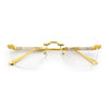 Retro Gangster Rapper Luxury Clear Lens Rimless Rectangle Fashion Eyeglasses