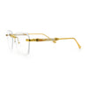 Retro Gangster Rapper Luxury Clear Lens Rimless Rectangle Fashion Eyeglasses