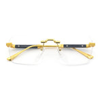 Retro Gangster Rapper Luxury Clear Lens Rimless Rectangle Fashion Eyeglasses