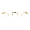 Retro Gangster Rapper Luxury Clear Lens Rimless Rectangle Fashion Eyeglasses