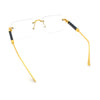 Retro Gangster Rapper Luxury Clear Lens Rimless Rectangle Fashion Eyeglasses