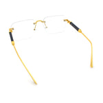 Retro Gangster Rapper Luxury Clear Lens Rimless Rectangle Fashion Eyeglasses