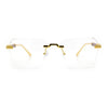 Retro Gangster Rapper Luxury Clear Lens Rimless Rectangle Fashion Eyeglasses