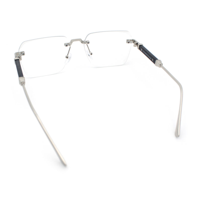 Retro Gangster Rapper Luxury Clear Lens Rimless Rectangle Fashion Eyeglasses