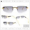 Bevel Lens Rimless Hustler Retro Gangster Rapper Rectangle Luxury Sunglasses