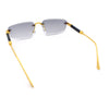 Bevel Lens Rimless Hustler Retro Gangster Rapper Rectangle Luxury Sunglasses