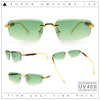 Bevel Lens Rimless Hustler Retro Gangster Rapper Rectangle Luxury Sunglasses