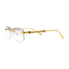 Luxury Beveled Lens Rich Art Retro Rimless Gangster Narrow Rectangle Sunglasses