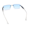 Luxury Beveled Lens Rich Art Retro Rimless Gangster Narrow Rectangle Sunglasses