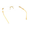 Rimless Hustler Retro Gangster Rapper Rectangle Luxury Fashion Eyeglasses