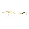 Rimless Hustler Retro Gangster Rapper Rectangle Luxury Fashion Eyeglasses