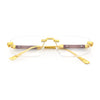 Rimless Hustler Retro Gangster Rapper Rectangle Luxury Fashion Eyeglasses