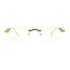 Rimless Hustler Retro Gangster Rapper Rectangle Luxury Fashion Eyeglasses