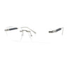 Rimless Hustler Retro Gangster Rapper Rectangle Luxury Fashion Eyeglasses