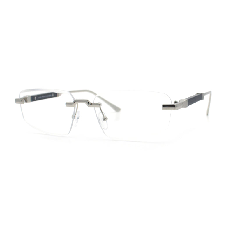 Rimless Hustler Retro Gangster Rapper Rectangle Luxury Fashion Eyeglasses