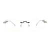 Rimless Hustler Retro Gangster Rapper Rectangle Luxury Fashion Eyeglasses