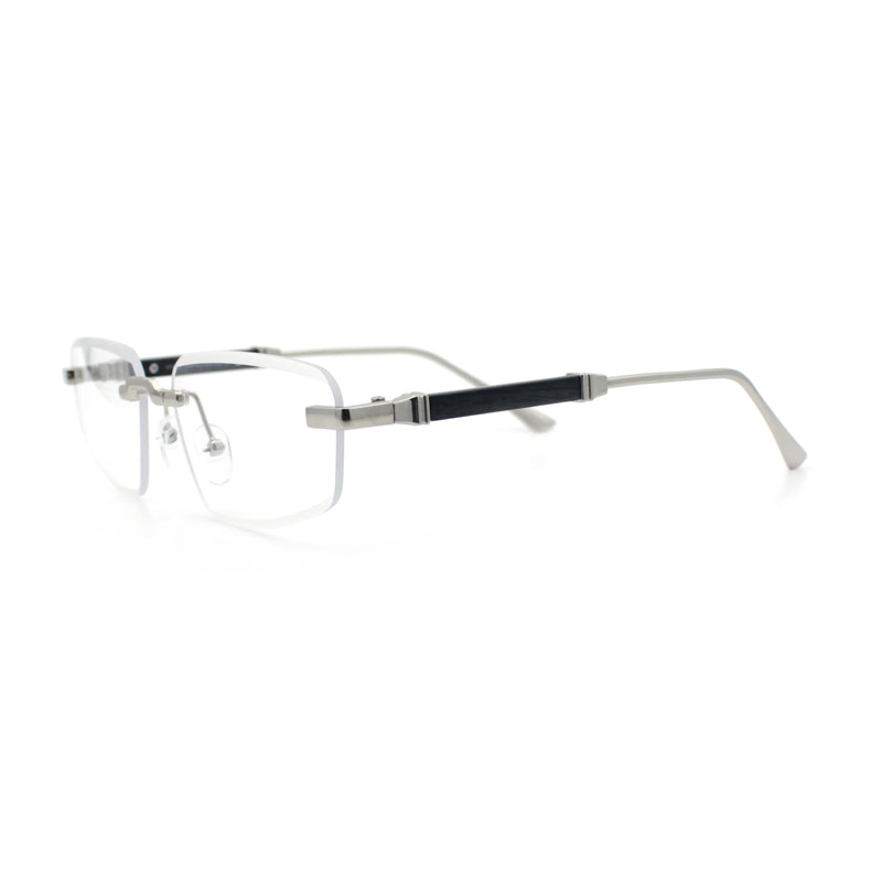 Rimless Hustler Retro Gangster Rapper Rectangle Luxury Fashion Eyeglasses