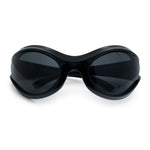 Womens Trendy 90s Oval Wrap Around Sport Plastic Fashion Sunglasses