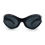 Womens Trendy 90s Oval Wrap Around Sport Plastic Fashion Sunglasses