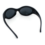 Womens Trendy 90s Oval Wrap Around Sport Plastic Fashion Sunglasses