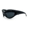 Womens Trendy 90s Oval Wrap Around Sport Plastic Fashion Sunglasses
