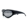 Womens Trendy 90s Oval Wrap Around Sport Plastic Fashion Sunglasses