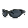 Womens Trendy 90s Oval Wrap Around Sport Plastic Fashion Sunglasses