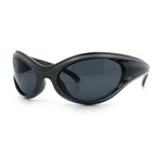 Womens Trendy 90s Oval Wrap Around Sport Plastic Fashion Sunglasses