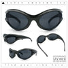 Womens Trendy 90s Oval Wrap Around Sport Plastic Fashion Sunglasses