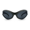 Womens Trendy 90s Oval Wrap Around Sport Plastic Fashion Sunglasses