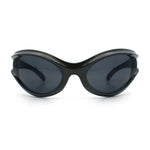 Womens Trendy 90s Oval Wrap Around Sport Plastic Fashion Sunglasses