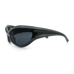Womens Trendy 90s Oval Wrap Around Sport Plastic Fashion Sunglasses