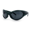 Womens Trendy 90s Oval Wrap Around Sport Plastic Fashion Sunglasses