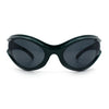 Womens Trendy 90s Oval Wrap Around Sport Plastic Fashion Sunglasses