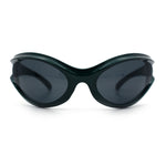 Womens Trendy 90s Oval Wrap Around Sport Plastic Fashion Sunglasses
