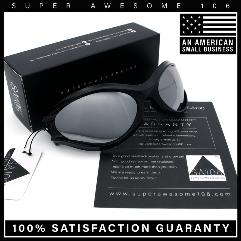 Womens Trendy 90s Oval Wrap Around Sport Plastic Fashion Sunglasses
